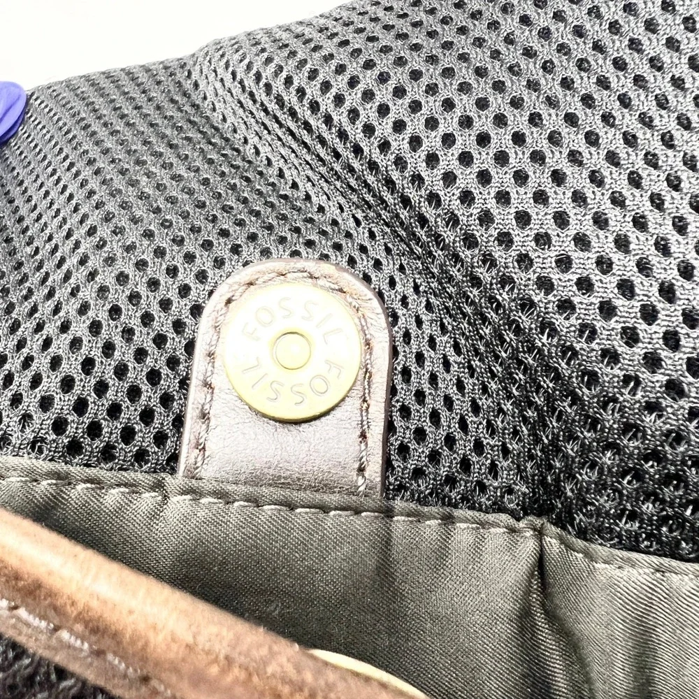 Fossil Buckner Leather Convertible Backpack Camo Brown‎ Bag Office Monogram WDD